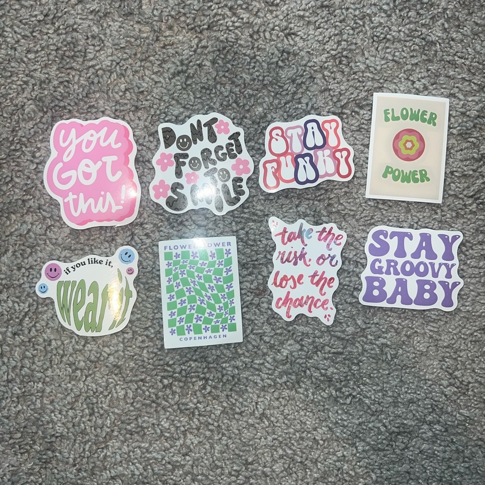 3 for $12 Colorful Sticker Set with Fun Phrases